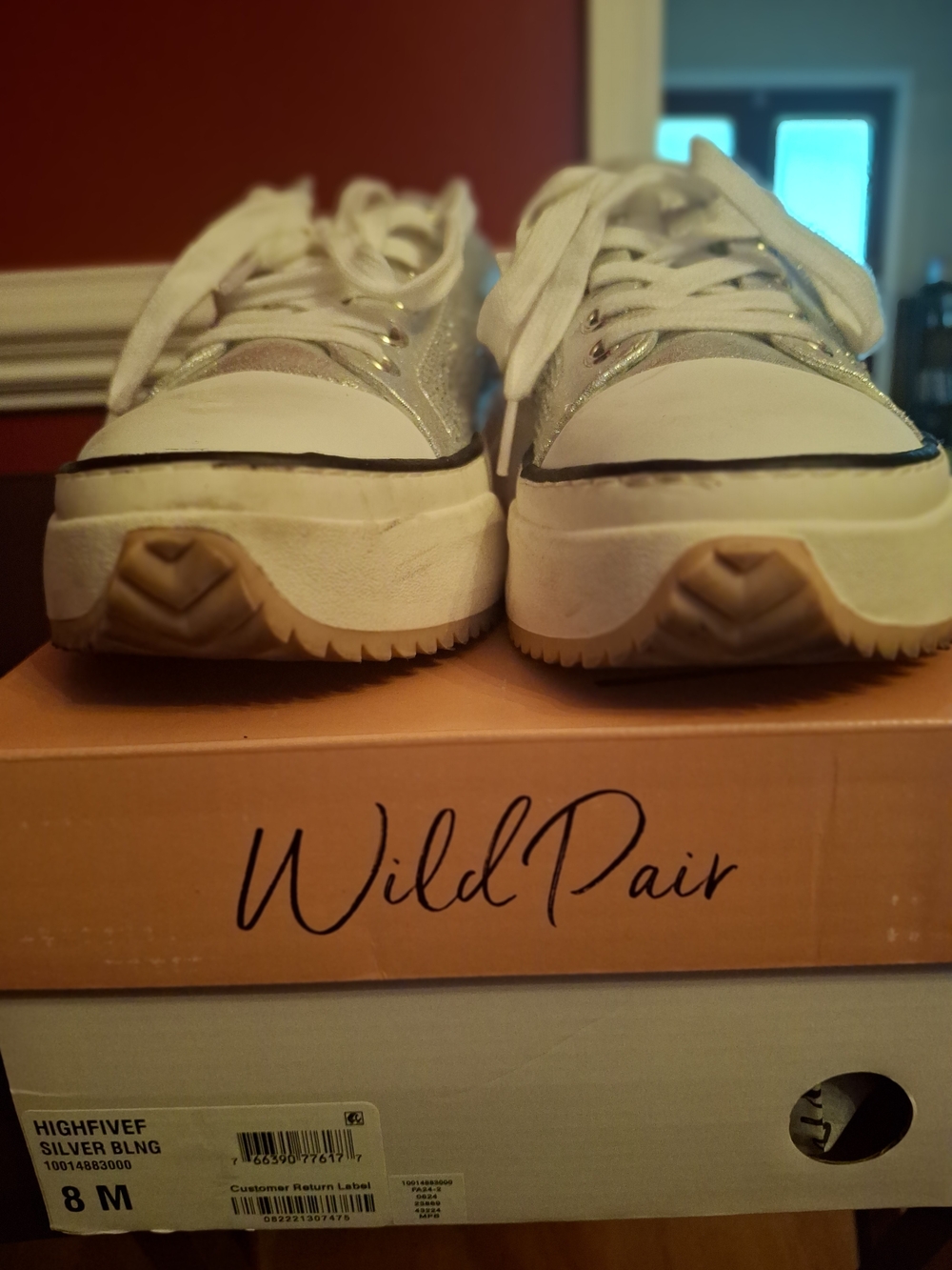 Wild Pair Silver and White Platform Sneakers
